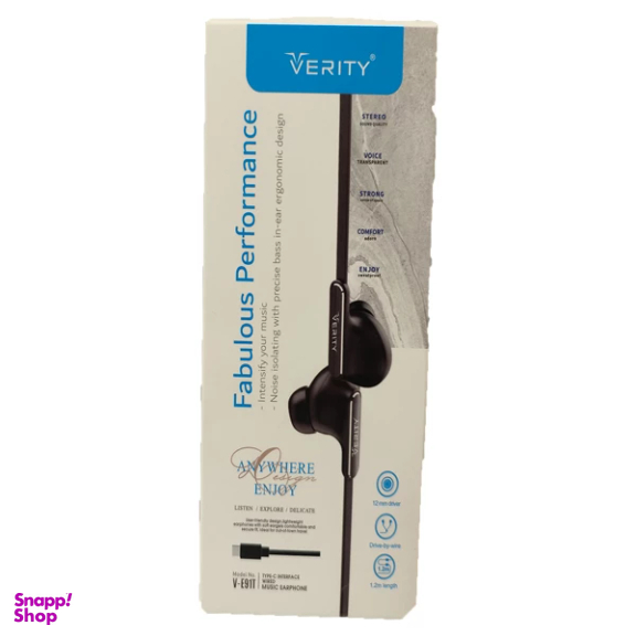 هندزفری با سیم وریتی مدل V-E91T 3.5mm طول 1.2 متر