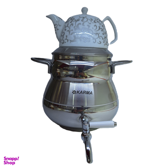 کتری و قوری استیل شیر دار نگین کد KM-2001 گنجایش 6 لیتر