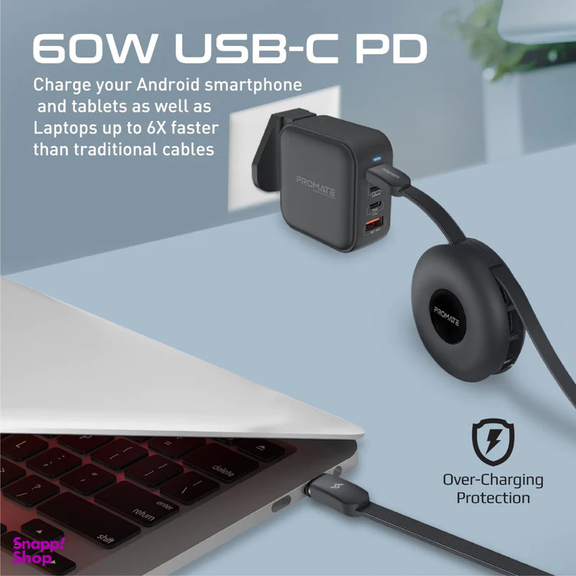 کابل تبدیل USB-C به USB-C/ microUSB / لایتنینگ پرومیت مدل QUIVER.B طول 1 متر