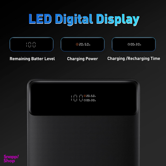 پاوربانک باسئوس مدل PPBLD100-S 100W ظرفیت 20000 میلی آمپر ساعت