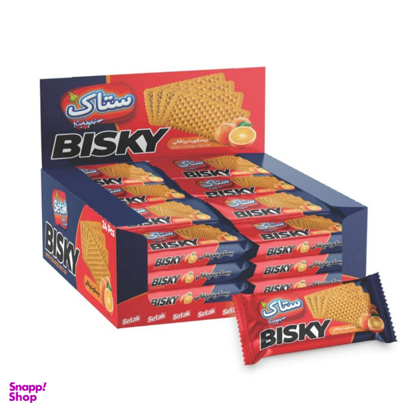 بیسکوئیت پرتقالی ستاک وزن 1080 گرم بسته 24 عددی