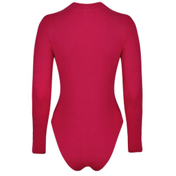 بادی آستین بلند زنانه دکسونری مدل 256004636 طرح گلدوزی رنگ سرخابی