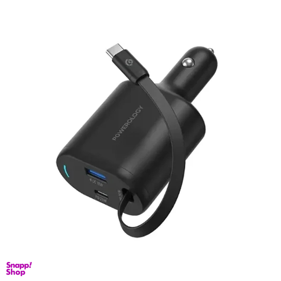 شارژر فندکی پاورولوژی مدل PCCSR018 PD20W Retractable