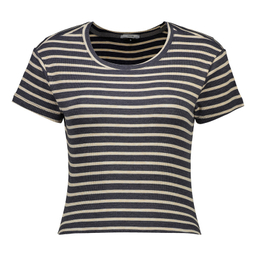 کراپ تیشرت آستین کوتاه زنانه ایزی دو مدل رینگر رنگ سرمه ای