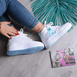 کفش ساق دار زنانه مدل تدی کد 1143 رنگ سفید آبی