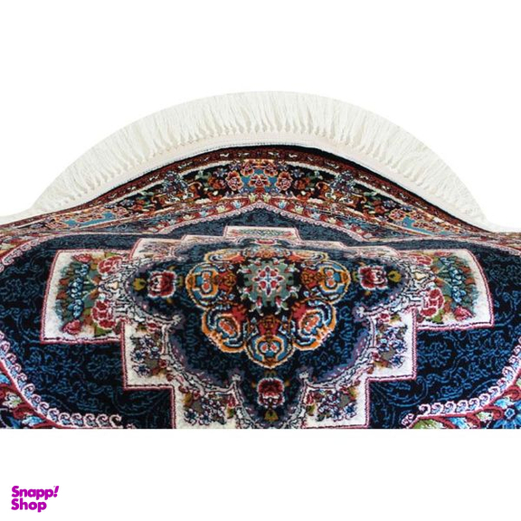 فرش ماشینی گرد مدل ناردون 101 رنگ سرمه ای