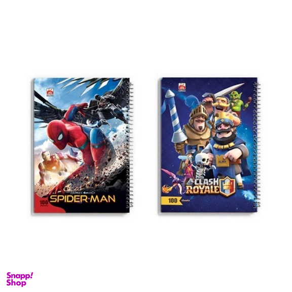 دفتر 100 برگ سیمی طلقی کارتونی پسرانه کد 7187