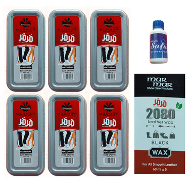 واکسمشکی کفش مرمر مدل 2080 به همراه ابری مگا بی رنگ و بوگیر کفش