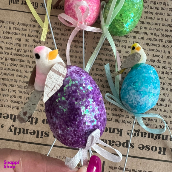 کادویی تخم مرغ نوروز طرح پرنده برکت مجموعه 2 عددی