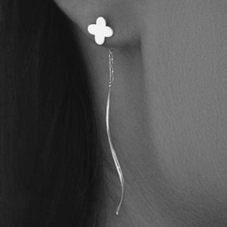 گوشواره نقره زنانه مدل کرلی ونکلیف کد 098