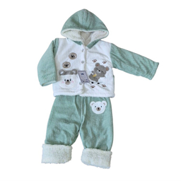 کاپشن دو تکه نوزاد گلیران کد 126 رنگ سبز