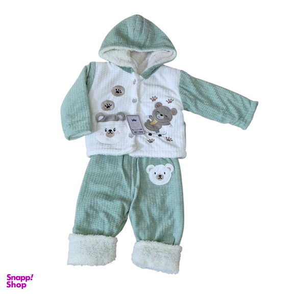 کاپشن دو تکه نوزاد گلیران کد 126 رنگ سبز