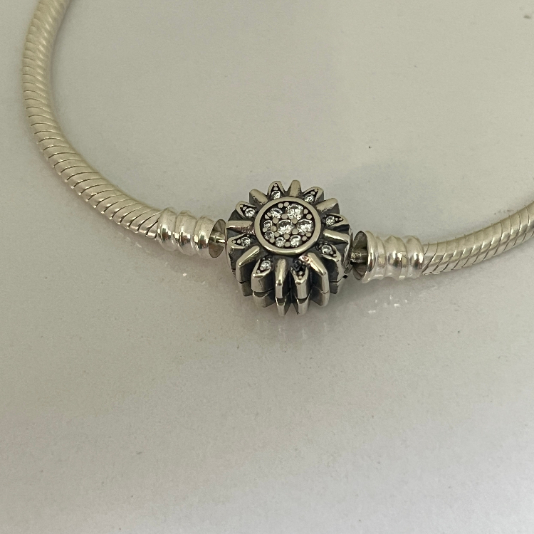 دستبند نقره زنانه مدل Flower Sparkly کد 5919