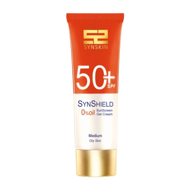 ژل کرم ضد آفتاب ساین اسکین بدون رنگ SPF 50 مدل Medium SynShield مناسب پوست‌های چرب حجم 50 میلی لیتر
