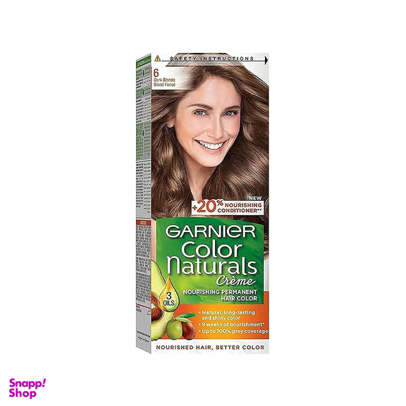 کیت رنگ مو گارنیر شماره ۶ پایه رنگ کاراملی تیره حجم 40 میلی لیتر