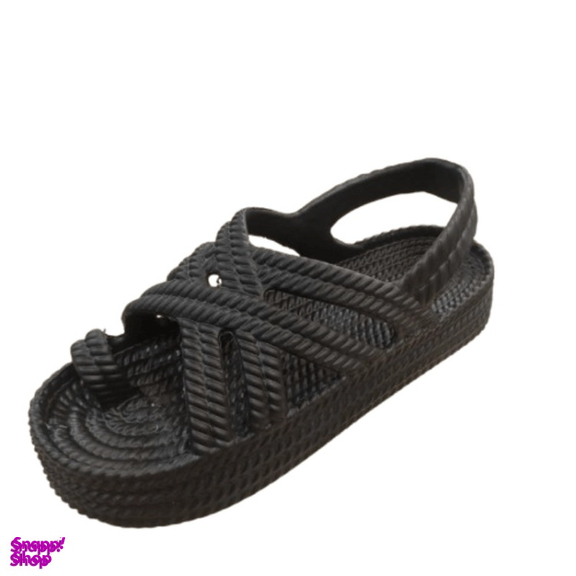 دمپایی دخترانه زیتون مدل ساحلی رنگ مشکی