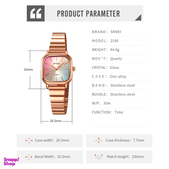 ساعت مچی عقربه ای زنانه اسکمی مدل 2190 رنگ رزگلد