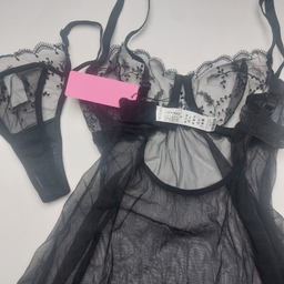 لباس خواب زنانه برتا مدل توری فنردار کد 2200B