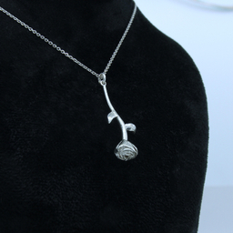 آویز نقره زنانه مدل گل رز کد 323