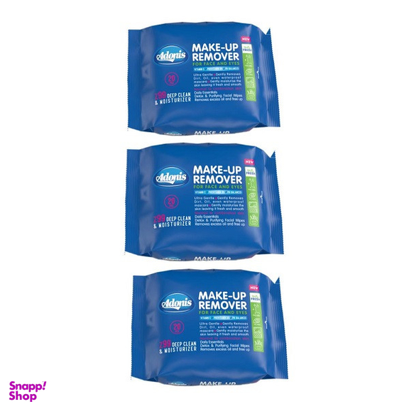 دستمال مرطوب آدونیس مدل 01 سه بسته 20 عددی