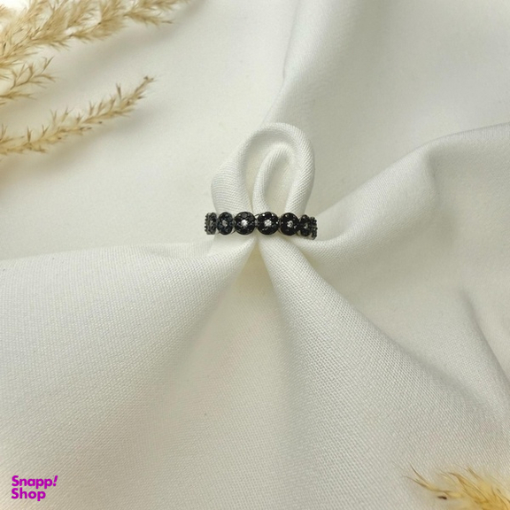 انگشتر نقره 925 عیار زنانه طرح گل مشکی کد RNGF 45883