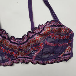 ست شورت و سوتین زنانه برتا مدل توری کد 2420PU رنگ بنفش