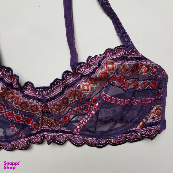 ست شورت و سوتین زنانه برتا مدل توری کد 2420PU رنگ بنفش
