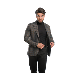 کت مردانه مدل چهارخانه درهم 2-2