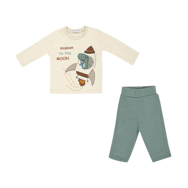 ست تیشرت آستین بلند و شلوار راحتی نوزادی فیورلا مدل فضانورد کد 25531