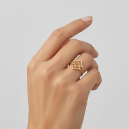 انگشتر طلا 18 عیار زنانه مدل لوزی کد 1124 سایز 11