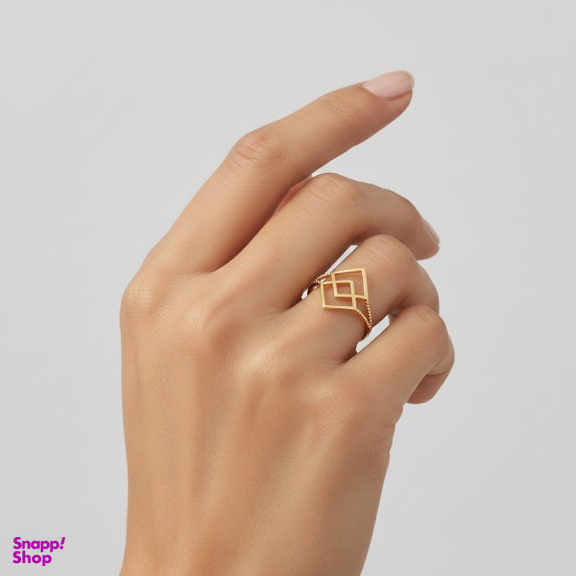 انگشتر طلا 18 عیار زنانه مدل لوزی کد 1124 سایز 11