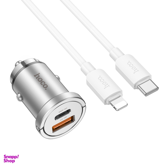 شارژر فندکی 45 وات هوکو مدل NZ10 به همراه کابل Type-C به Lightning