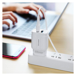 شارژر دیواری بروفون مدل BA37A به همراه کابل تبدیل MicroUSB