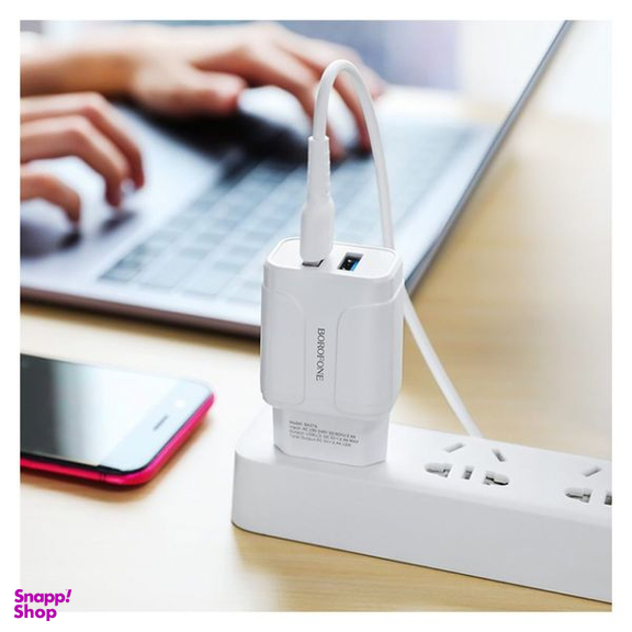 شارژر دیواری بروفون مدل BA37A به همراه کابل تبدیل MicroUSB