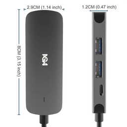هاب 4 پورت USB-C ای جی دبلیو مدل BX4H