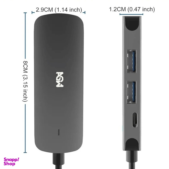 هاب 4 پورت USB-C ای جی دبلیو مدل BX4H