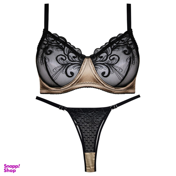 ست شورت و سوتین زنانه کارنا رز مدل فنردار کد 1035 رنگ طلایی