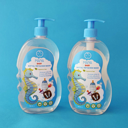 مایع شوینده و ضدعفونی کننده شیشه شیر مانا مدل درب پمپی حجم 750 میلی لیتر بسته 2 عددی