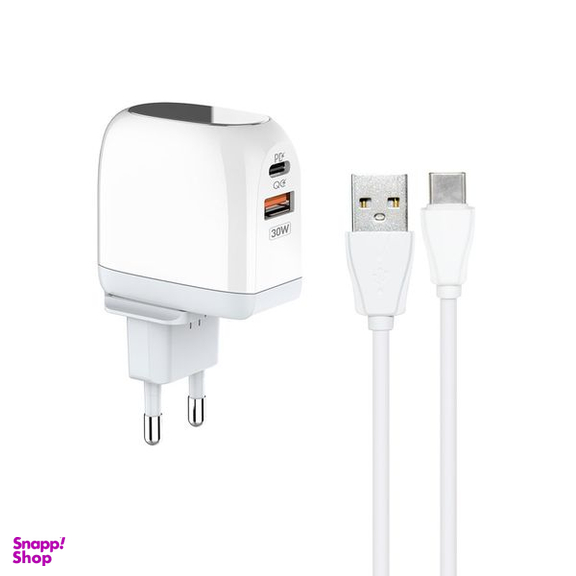 شارژر دیواری 30 وات کینگ استار مدل KW215 PD به همراه کابل USB-C