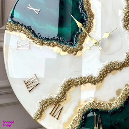 ساعت دیواری دست ساز رزین مدل مرمر کد BR