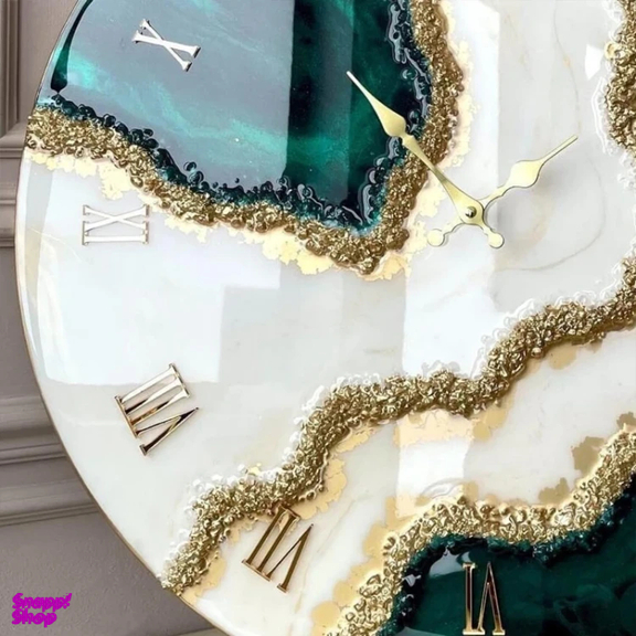 ساعت دیواری دست ساز رزین مدل مرمر کد BR