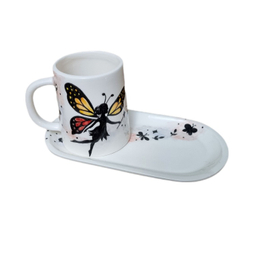 ست ماگ و زیرماگی سرامیکی طرح فرشته