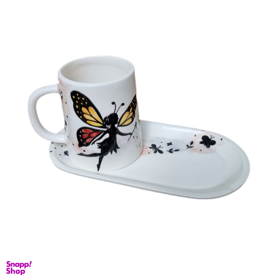 ست ماگ و زیرماگی سرامیکی طرح فرشته