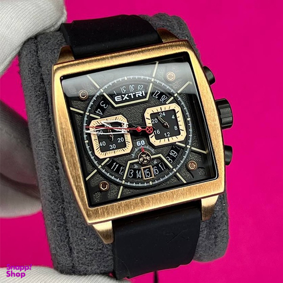 ساعت عقربه ای مردانه اکستری کد X6076-J مشکی رزگلد