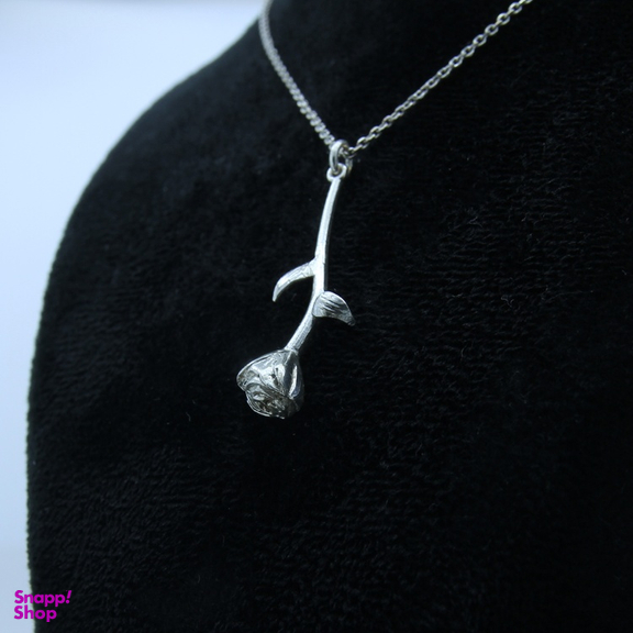 آویز نقره زنانه مدل گل رز کد 323