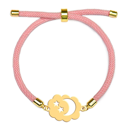 دستبند طلا 18 عیار دخترانه وی وی گلد گالری مدل ابر و ماه کد PS2194