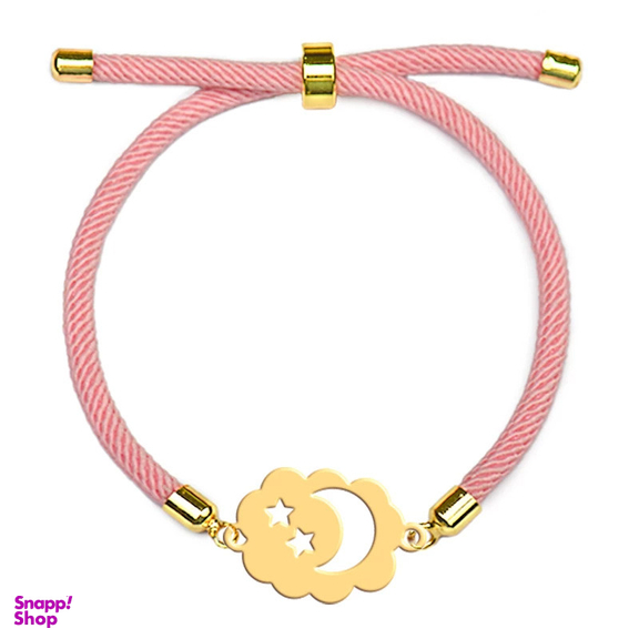 دستبند طلا 18 عیار دخترانه وی وی گلد گالری مدل ابر و ماه کد PS2194