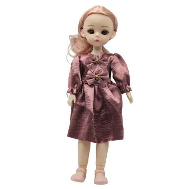 عروسک ناب سل مدل دختر چشم تیله ای کد 0006 ارتفاع 30 سانتی متر