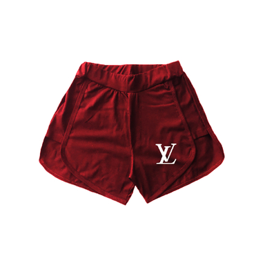 شلوارک زنانه طرح LV کد SH14 رنگ زرشکی