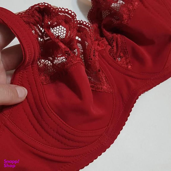 سوتین زنانه اما مدل فنردار دانتل کد 4921-3100 رنگ قرمز